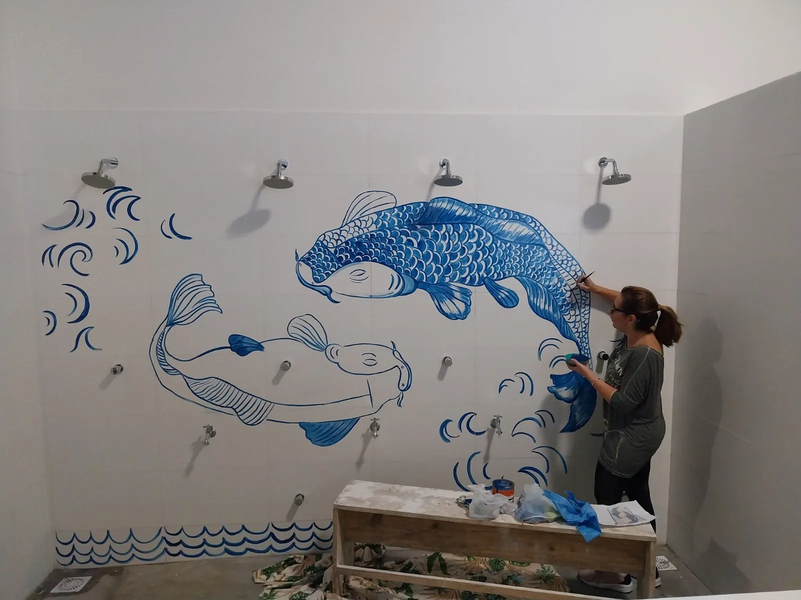 Acabado artístico en pared interior por JackVa Pinturas Montevideo